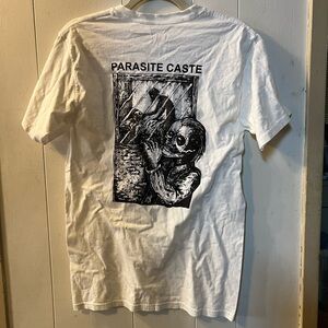PARASITE CASTE Band T Size S
Graphic Print Short Sleeve T Shirt
White